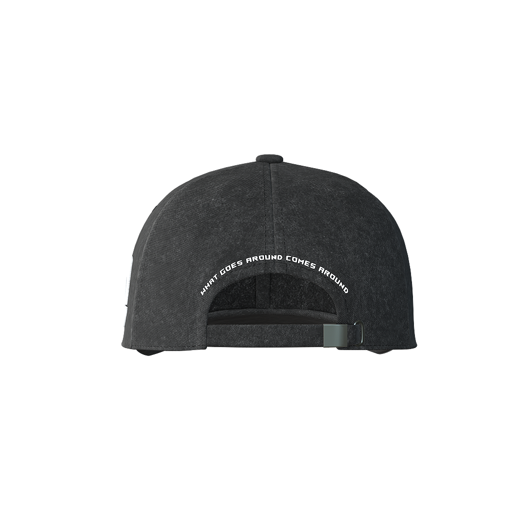 Washed Black Embroidered Dad Cap