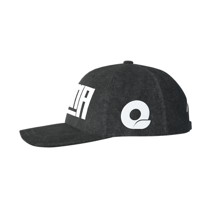 Washed Black Embroidered Dad Cap